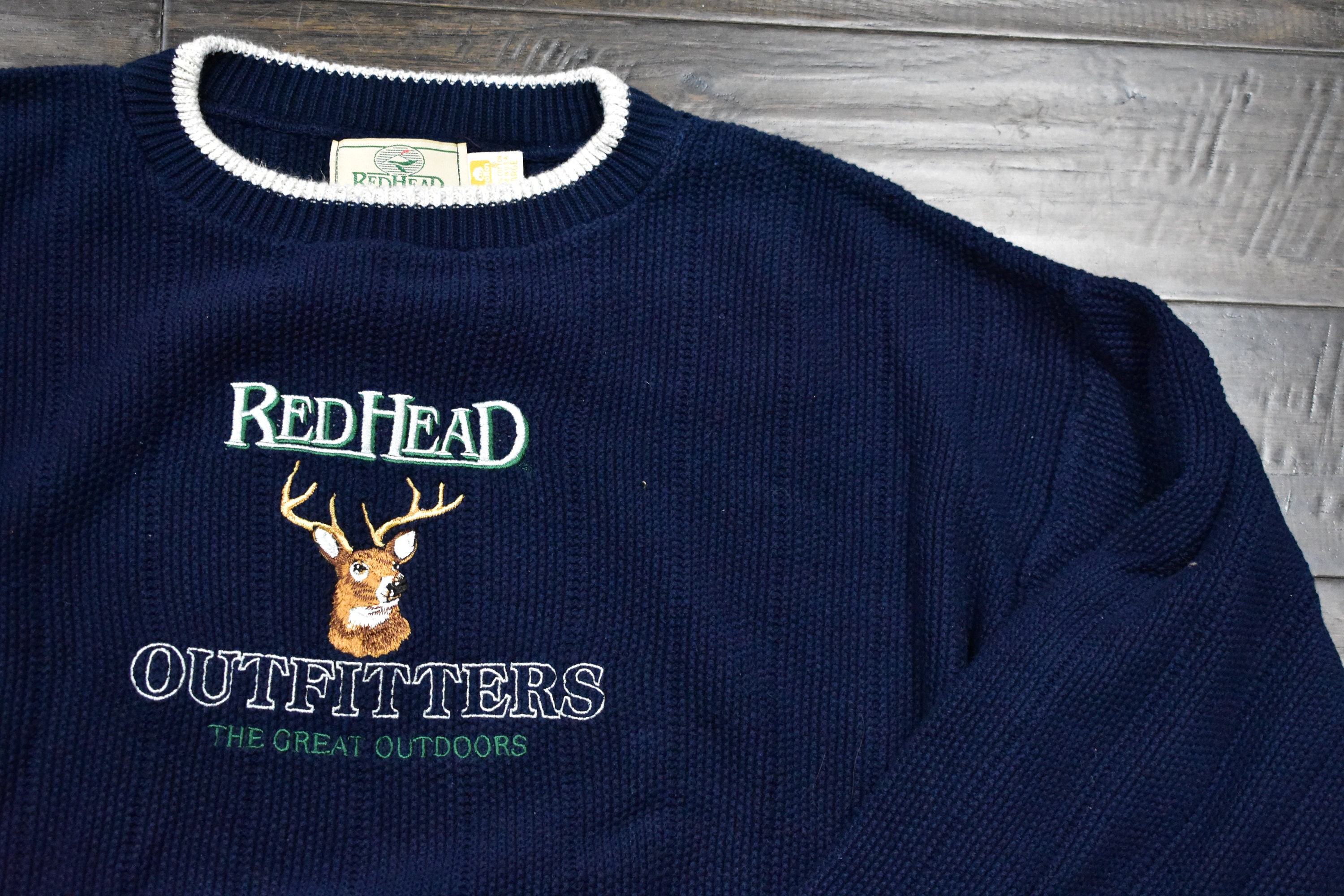 90s redhead outfitters deer sweater size large | Etsy