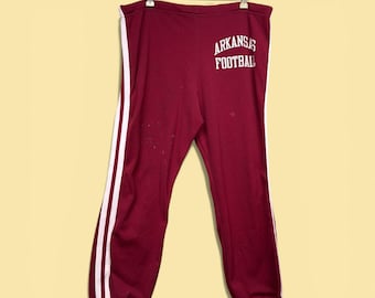 Vintage Arkansas Football 70s Team Issue Russell warm Up Sweat Pants Size Medium