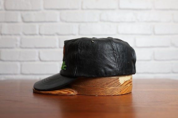 90s team arctic cat leather strapback hat - image 3