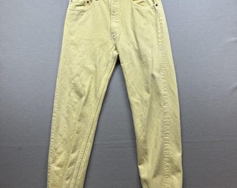 Vintage 90s Levi's 505 Yellow Jeans Size 32