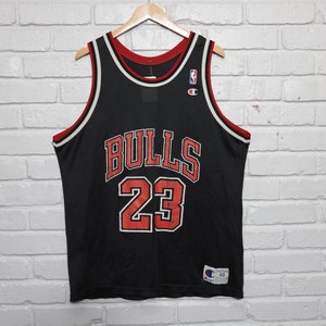 Vintage MICHAEL JORDAN #23 Chicago Bulls Black Champion NBA Jersey Sz 48