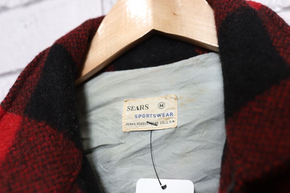 60s sears sportswear buffalo plaid wool jacket si… - image 3