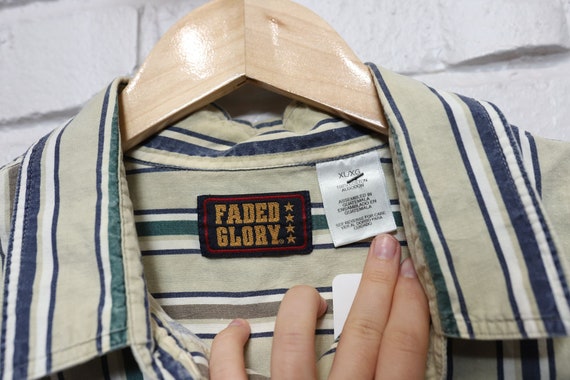 90s faded glory striped shirt size xl - image 3