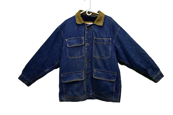 80s levis denim chore coat jacket with liner size