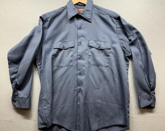 Vintage 70s Dickies Button Down Work Shirt Size Large