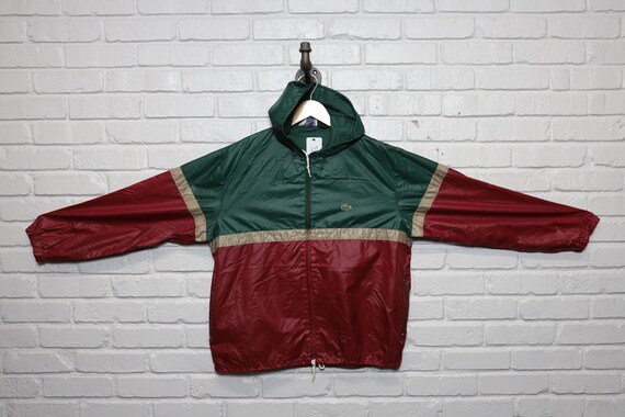 80s izod lacoste color block windbreaker jacket s… - image 1