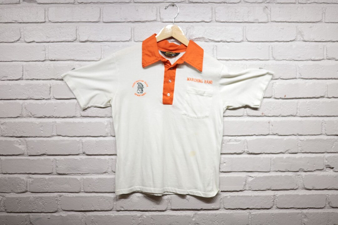 80s Huntington Park Spartans Marching Band Polo Shirt Size Medium Etsy