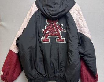 Vintage 90s Arkansas Razorbacks Starter Jacket Size XXL