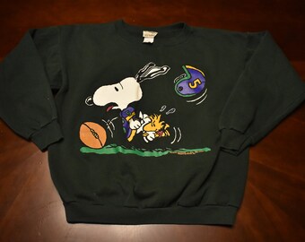 Vintage peanuts snoopy sweatshirt fotball player size xl 80s 90s