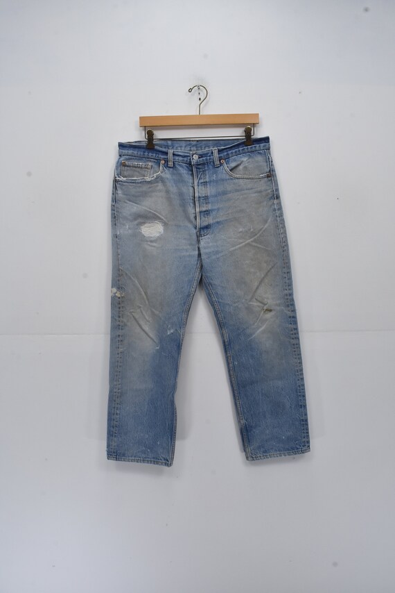 80s Levis 501 Distressed Repaired Denim 