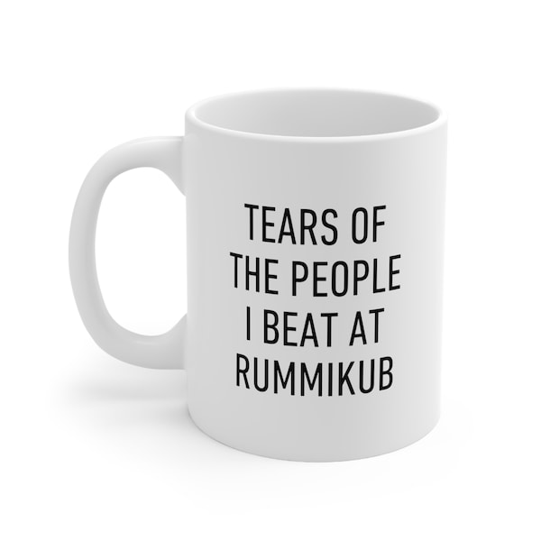 Board Game Player Mug, Tears of the People I Beat At Rummikub, Funny Gift For Friends and Family