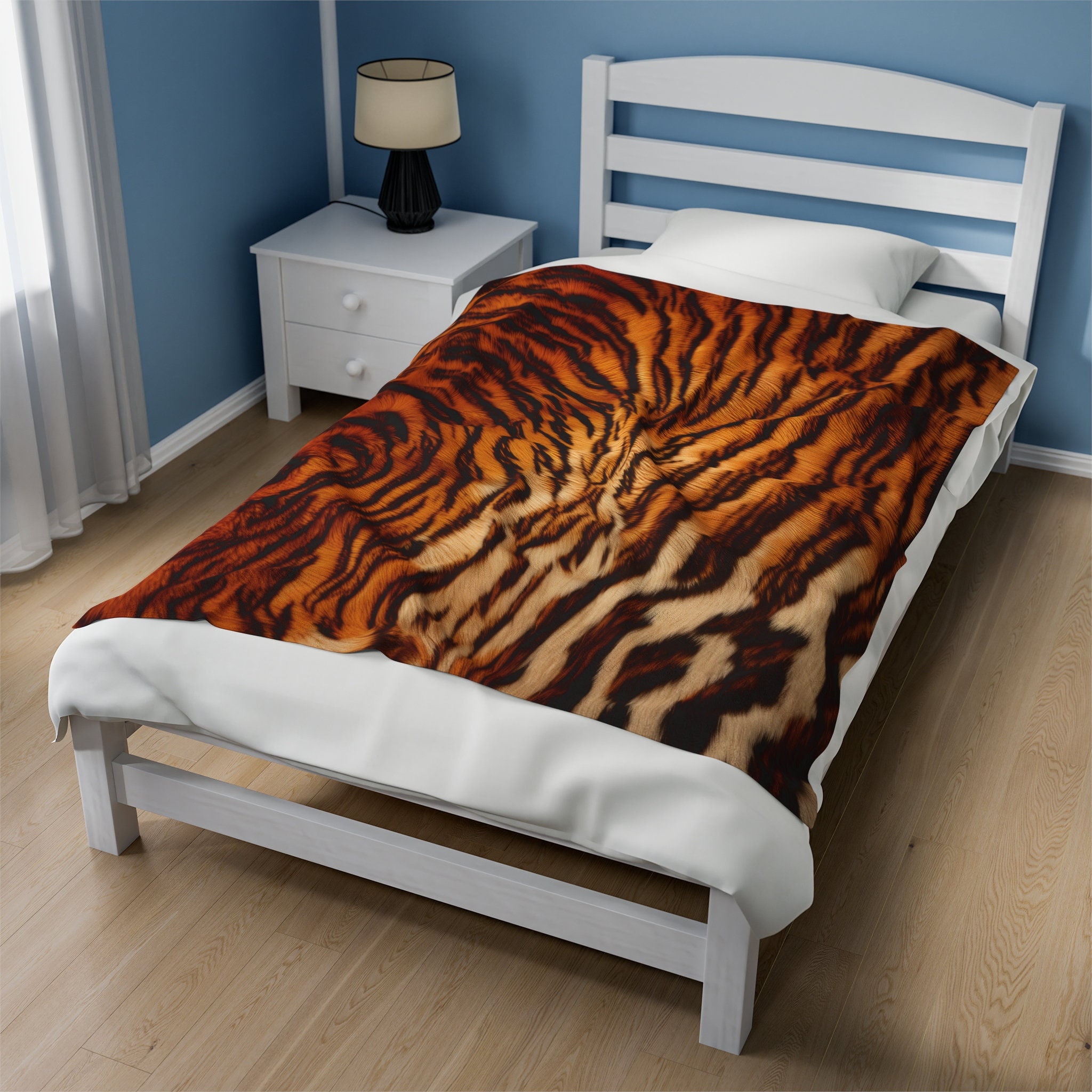 Tiger Print Blanket, Tiger Design, Animal Print Throw, Fall Time Fleece