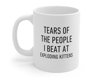Mug jeu de cartes, les larmes des gens que j'ai battus à l'explosion de chatons, cadeau amusant pour les amis et la famille