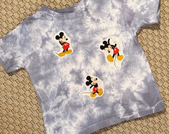 Tie-Dyed Baby Boys Disney Mickey Mouse T-Shirt Top- Tie Dye Blue Boys Mickey Mouse Tee - Boys Blue Tie Dye  Size 12M / 12 Months