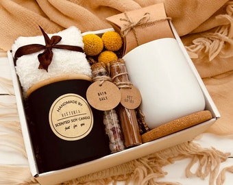 Coffret cadeau bougie coeur Coffret meilleure amie Panier cadeau Coffret anniversaire pour elle Coffret cadeau bougie Bougie personnalisée Coffret cadeau de Pâques Dox