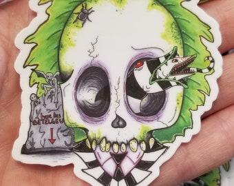 Aufkleber 7,5 cm - Beetlejuice Skull