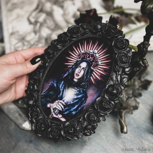 Santa Muerte oder Lady of the Holy Death - Vintage gerahmter ovaler Druck