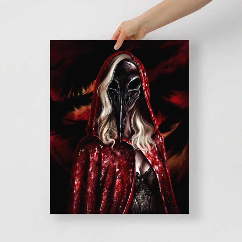 Gothic Plague Doctor Art Print: Raven Mask Witch Wall Decor - Etsy