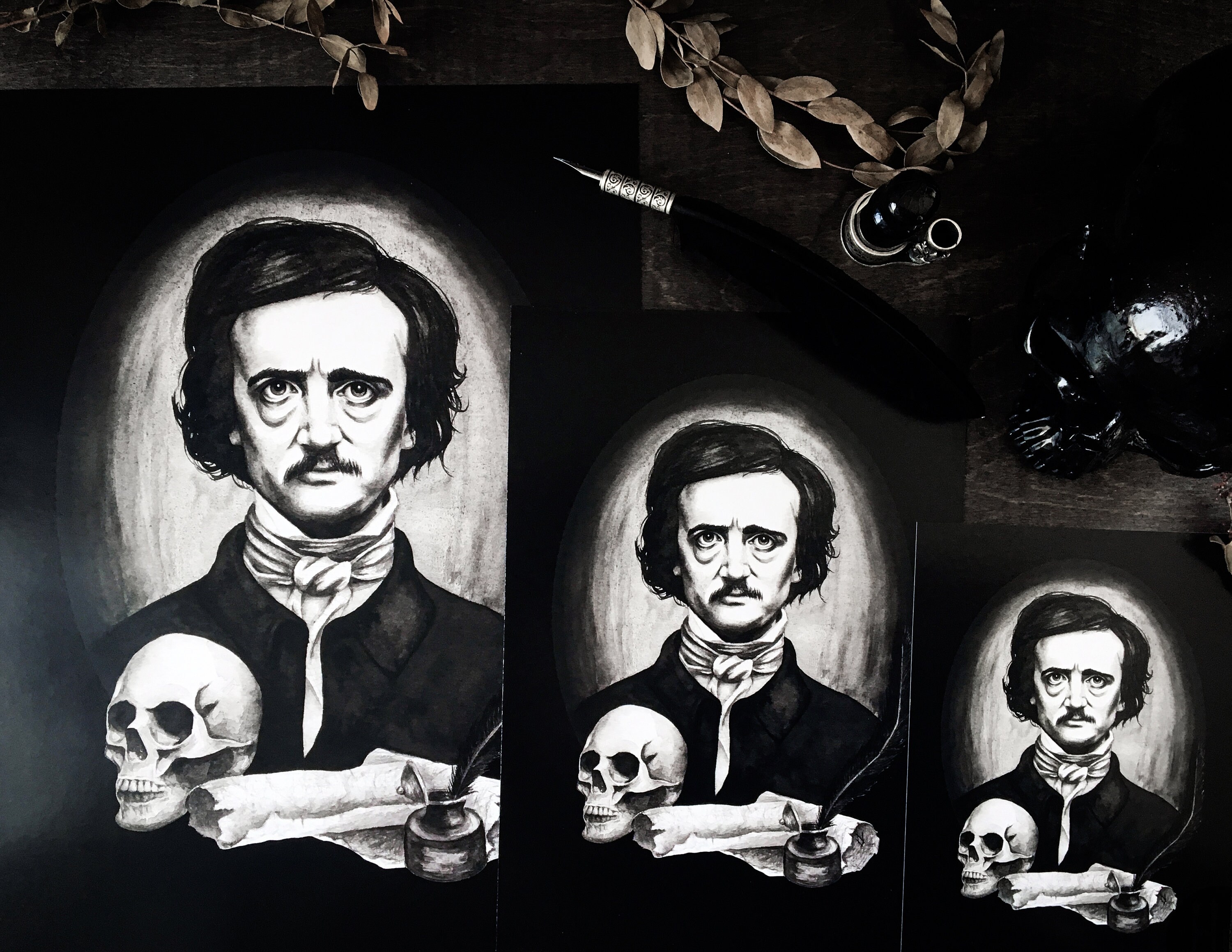 Portrait of Edgar Allan Poe - Gothic Horror Print - Etsy