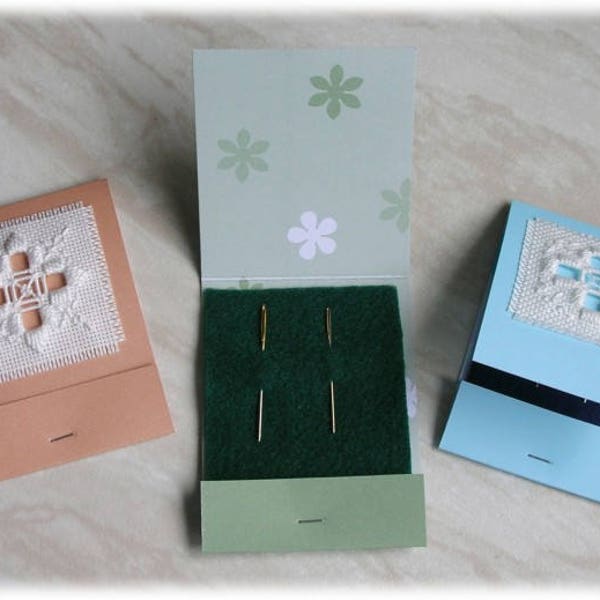 Hardanger needle book kit, set of three, Hardanger course for beginners