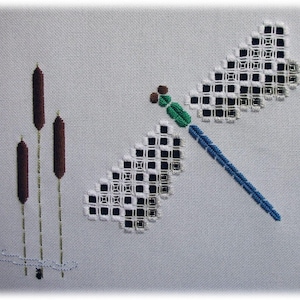 Hardanger embroidery - Resurrection dragonfly