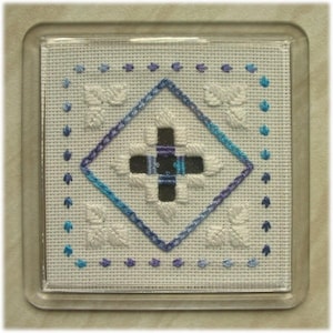 Hardanger embroidery coaster kit (one coaster)