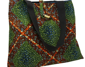 African Wax Print , Shoulder Tote Bag Everyday Bag, Beach Bag, Holiday Bag,  Shopping Tote,  Shopping Bag Abstract Print