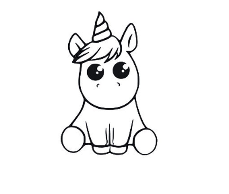 Cute sitting unicorn vinyl decalvinyl stickercar  etsy