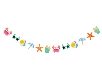 Beach Day Garland | Beach Party, Pool Party Decorations | Summer Party Garland