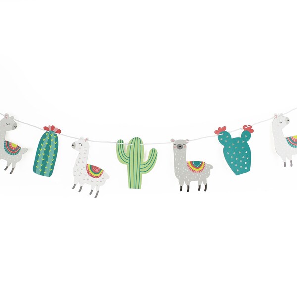 Llama And Cactus Birthday Banner Printable Etsy