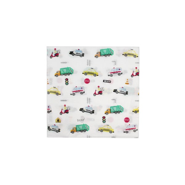 Transportation Napkins, 24 ct | Car Party Napkins  | City Transportation Paper Napkins