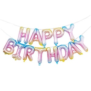 Happy Birthday Balloon Banner in Gradient colors | 16 inches