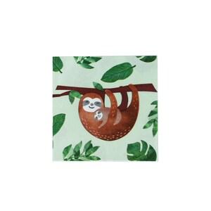 Sloth - Napkins, 24 ct | Sloth Party Paper Napkins | Tropical Sloth Partyware