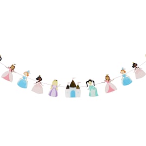 Pretty Princess - Garland | Multi-racial Princess Bunting | Princess Birthday Party Decorations