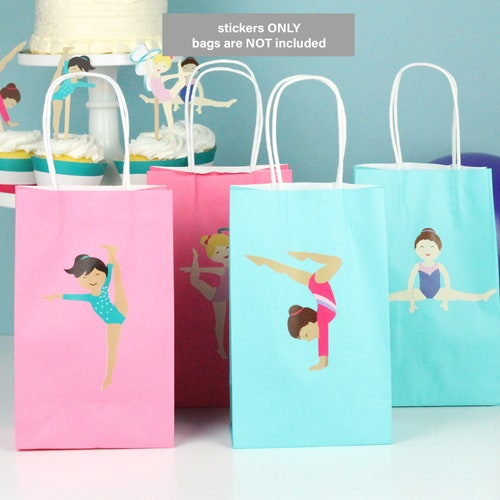 Gymnastics Gift Bag Stickers 12 Stickers Gift Tag Etsy