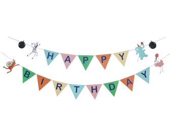 Party Animals - Happy Birthday Banner | Animal Themed Birthday Party Decor