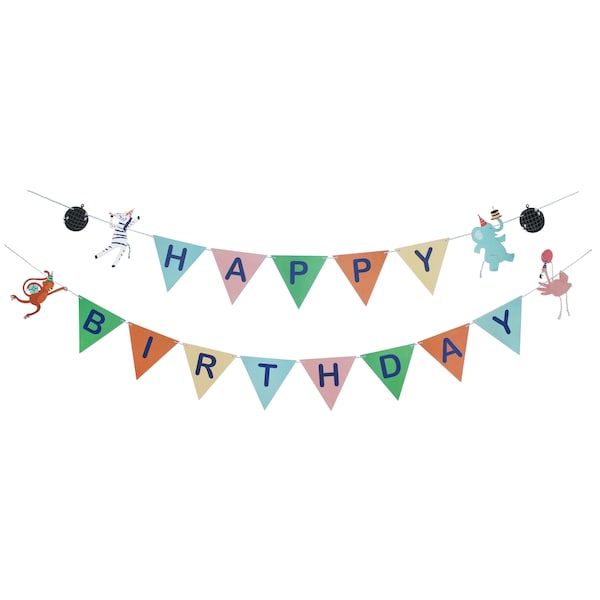 Party Animals - Happy Birthday Banner | Animal Themed Birthday Party Decor