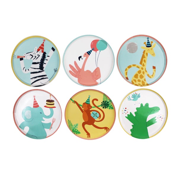 Party Animals Small Plates, 12 ct | Animal Themed Party Tableware | Dessert Plates