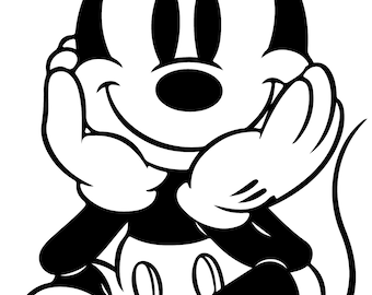 Mouse Line Art Vector Clipart, T-Shirt Print, Vinyl Stickers (EPS, PNG, SVG)