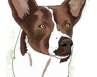 Custom Pet Portrait – Hand-Drawn Line Art Dog Cat (Digital Download)