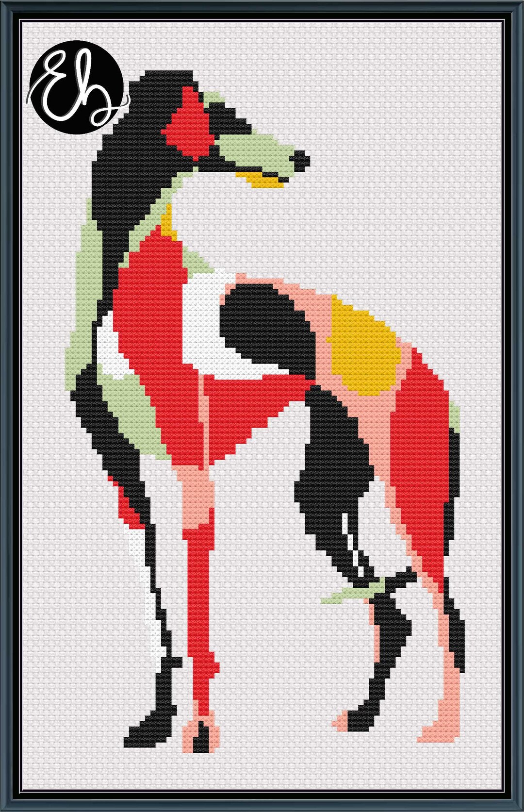 Greyhound Alpha Pattern Abstract Greyhound Cross Stitch Pattern (PDF Download) - Etsy