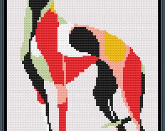 Abstract Greyhound Cross Stitch Pattern (PDF Download)