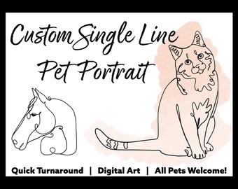 Custom Single Line Pet Portrait – Minimalist Digital Art (Digital Download)