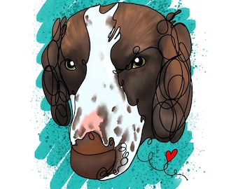 Custom Pet Portrait – Minimalist Line Dog Cat Art (Digital Download)