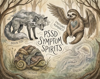 PSSD Symptom Spirits Illustration – Mental Health Art Print Digital