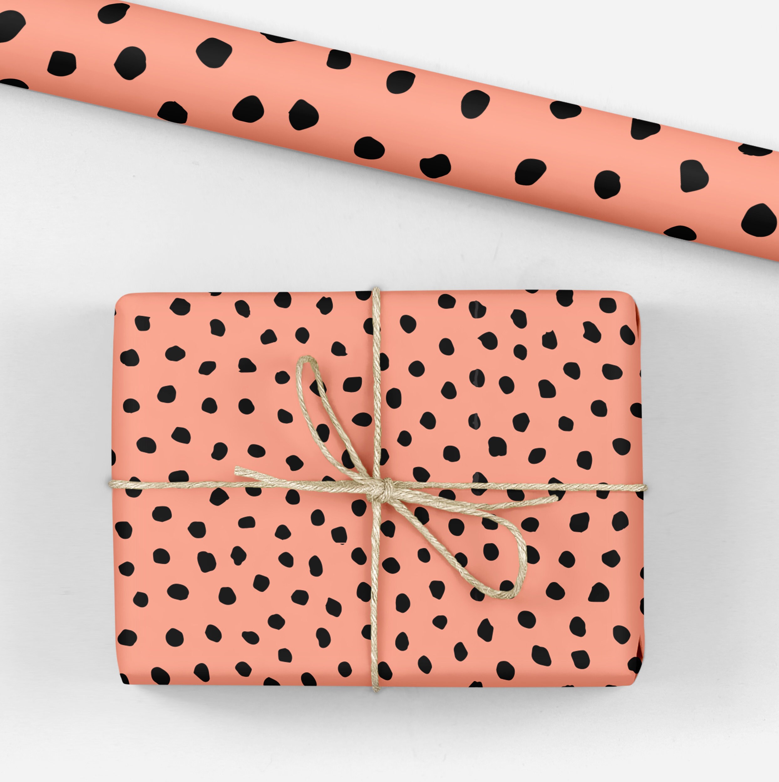 Pink Polka Dot Wrapping Paper Spotty Polka Dot Gift Wrap Etsy