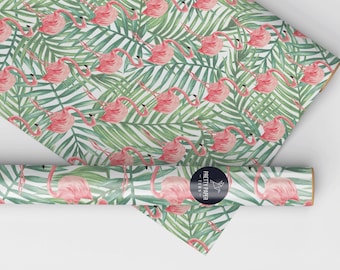 Hoja de papel de envolver Flamingo, Envoltura de regalo de hoja de palma Flamingo, Papel artesanal de hoja de palma Flamingo, Papel de álbum de recorte Flamingo, Papel Flamingo