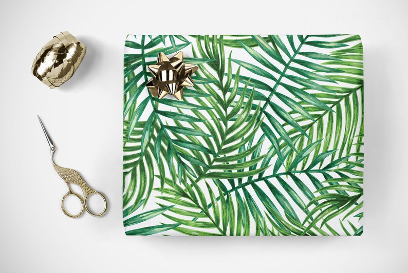 Palm Leaf Wrapping Paper Sheet Palm Leaf Gift Wrap Palm Leaf Etsy