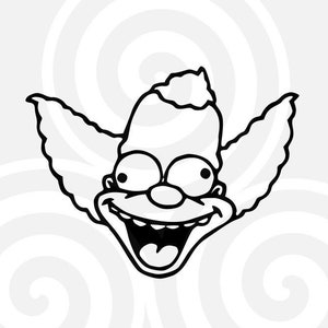 Krusty smile, Sizable, Vector, PDF, SVG, PNG, Silhouette, Vinyl cutter, Cricut, Cut ready, T-shirt, Poster, etc. download