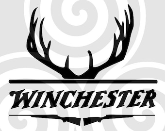 Hunting winchester Monogram Frame Antler Deer Rifle SVG Deer winchester Monogram Clipart Svg Dxf Eps Png Pdf Silhouette Cricut Cut File